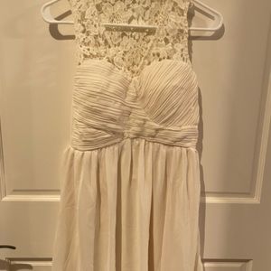 Maniju Beige dress with lace back (purchase from PromGirl)